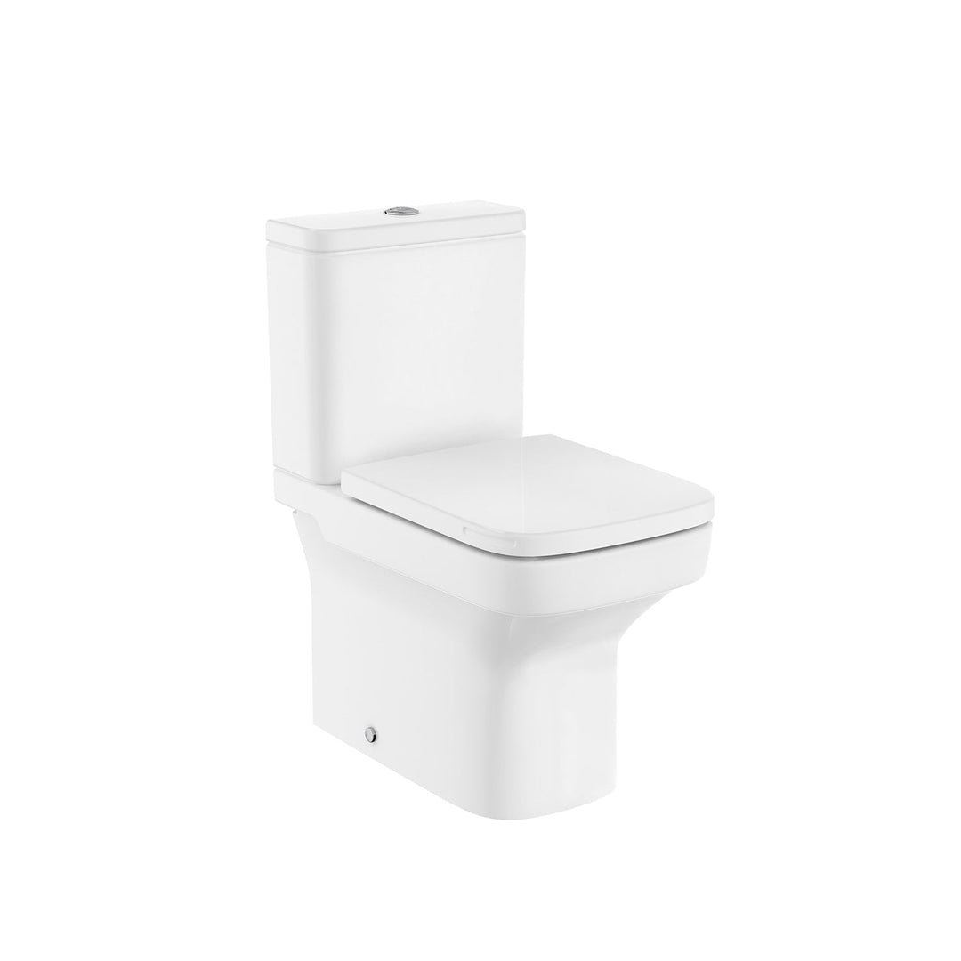 Roca DAMA Back to Wall Vitreous China Close-Coupled Rimless WC with Dual Outlet