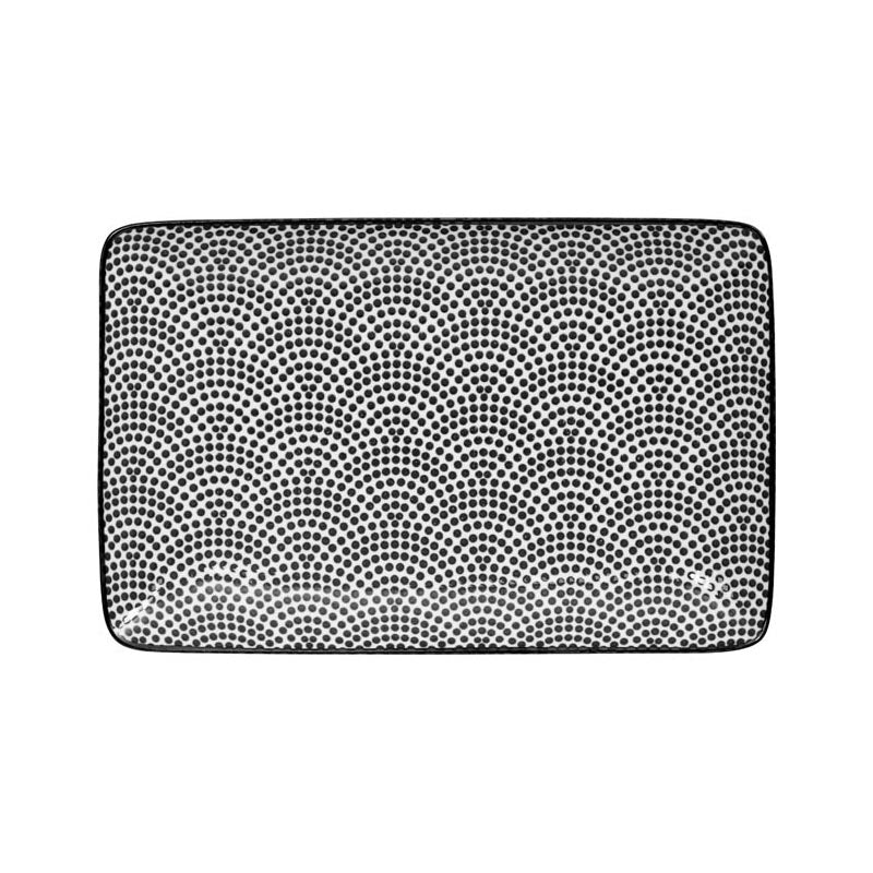TDS Nippon Black Plate Rect 21x13.5cm Dot 15990