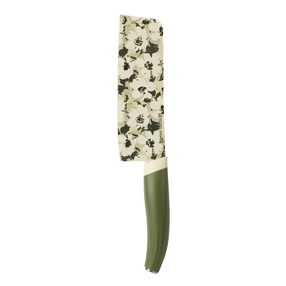 Teens nakiri knife with patter olive green KF071A-A2-X