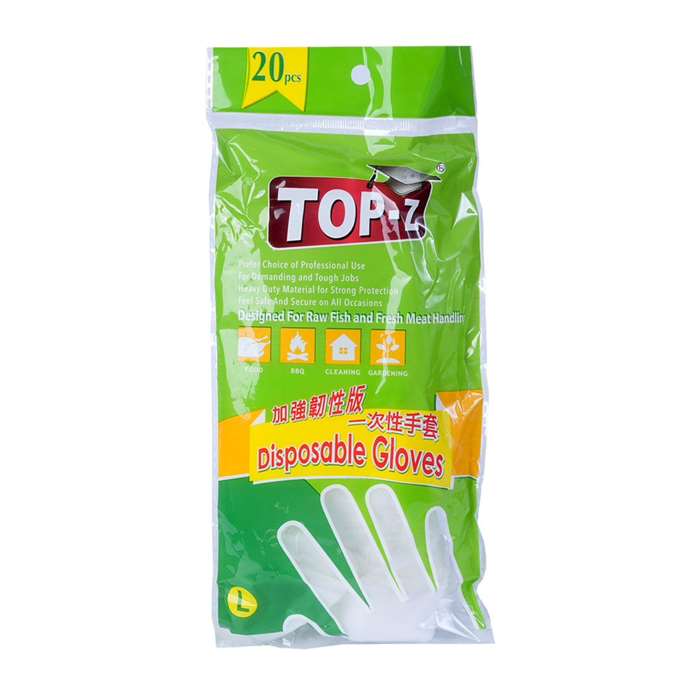 Top-Z Tpe Disposable Gloves L 20Pc/Pack