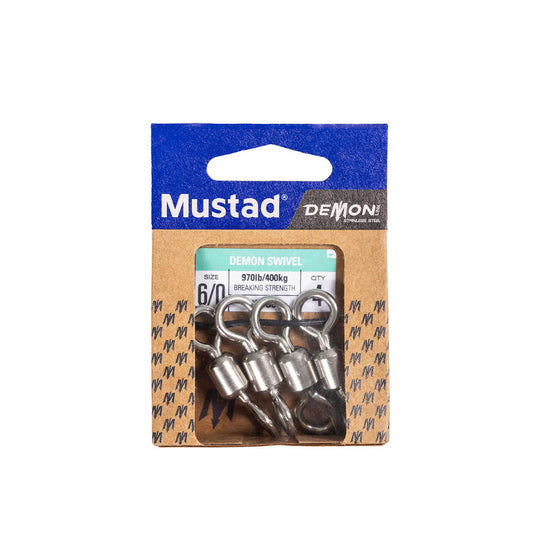 Mustad Demon Swivel Size 2/0 310LB DLSS01-2/0-6PCS