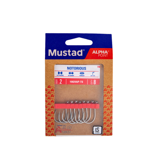 Mustad Notorious Hook Size 2 10024AP-TS-2-8PCS