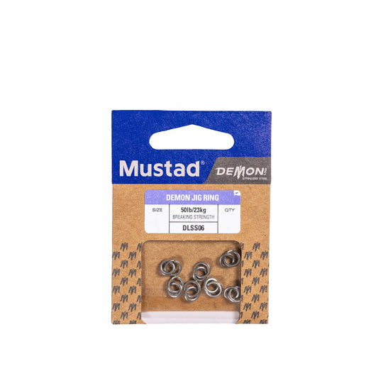 Mustad Demon Jig Ring Size #7 60LB DLSS06-7-5PCS