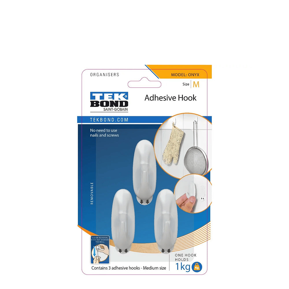 TEKBOND ONYX 'M' HOOK 3PC (1KG)