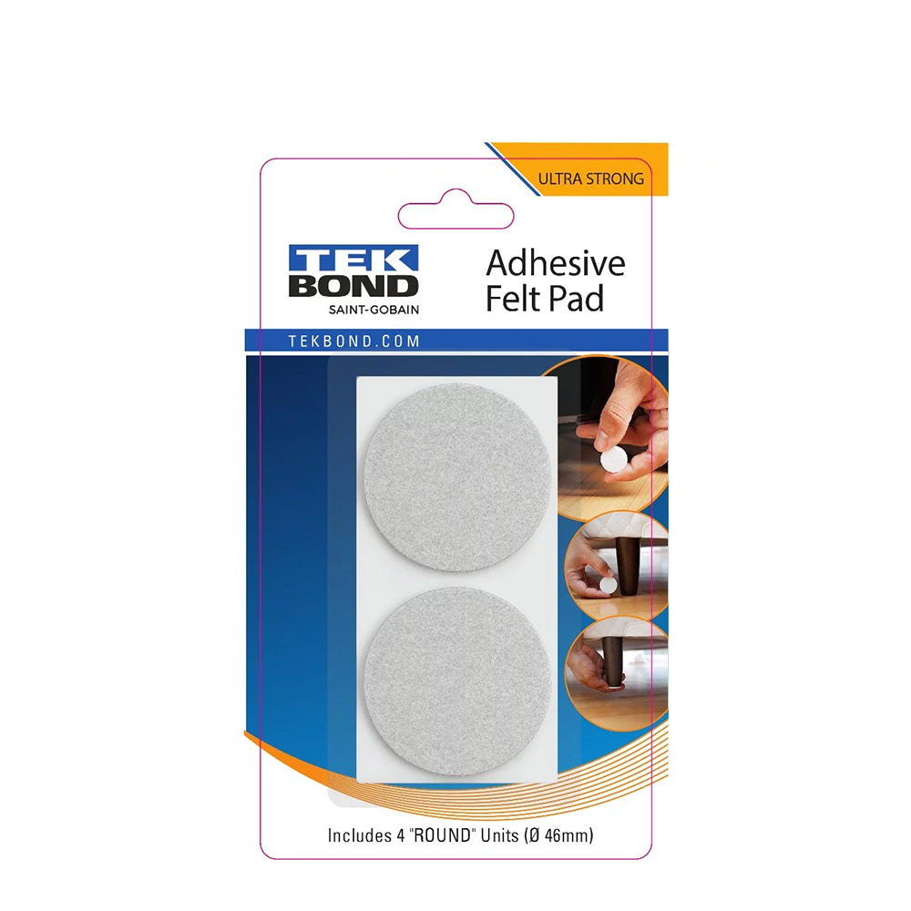 TEKBOND Felt Pad Round 46mm WHITE 4PC
