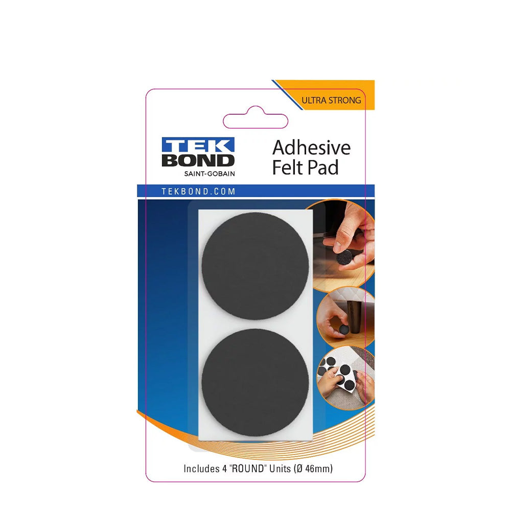 TEKBOND Felt Pad Round 46mm BLACK 4PC