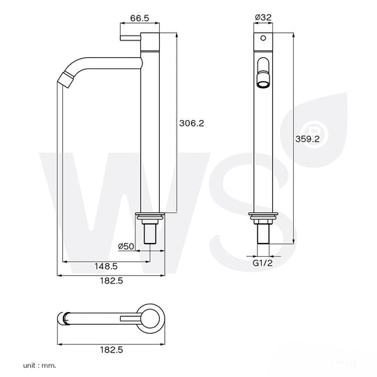 WS Chrome Faucet - High Wp-0201h