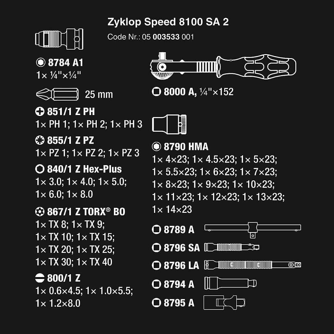Wera 1/4" DR Socket Set 42pc