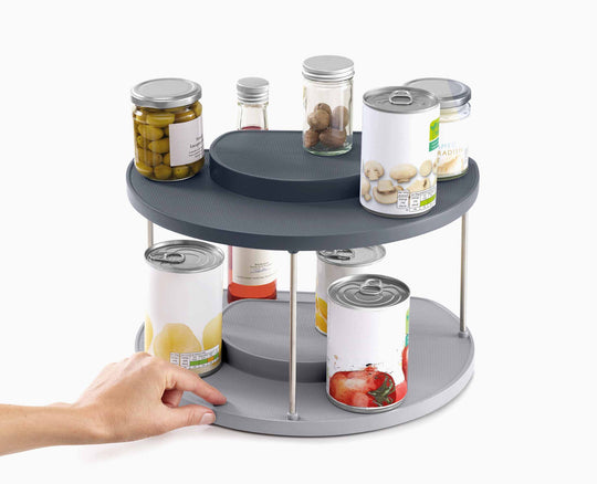 JOSEPH JOSEPH CUPBOARDSTORE 2TIER ROTATING ORGNISER (GREY)