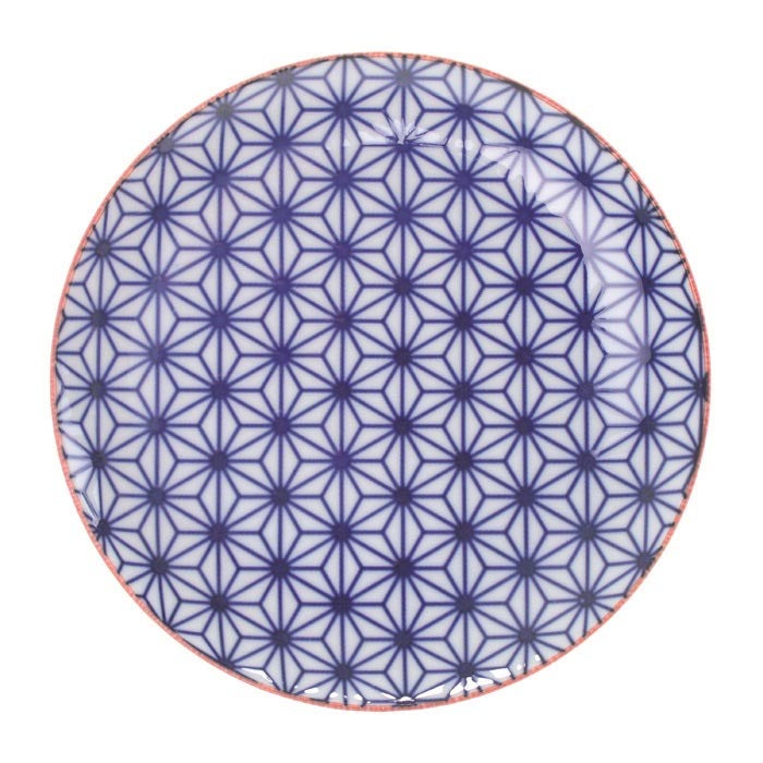 Tds Star/Wave Plate Pink/Dark Blue Rim 25.7x3cm