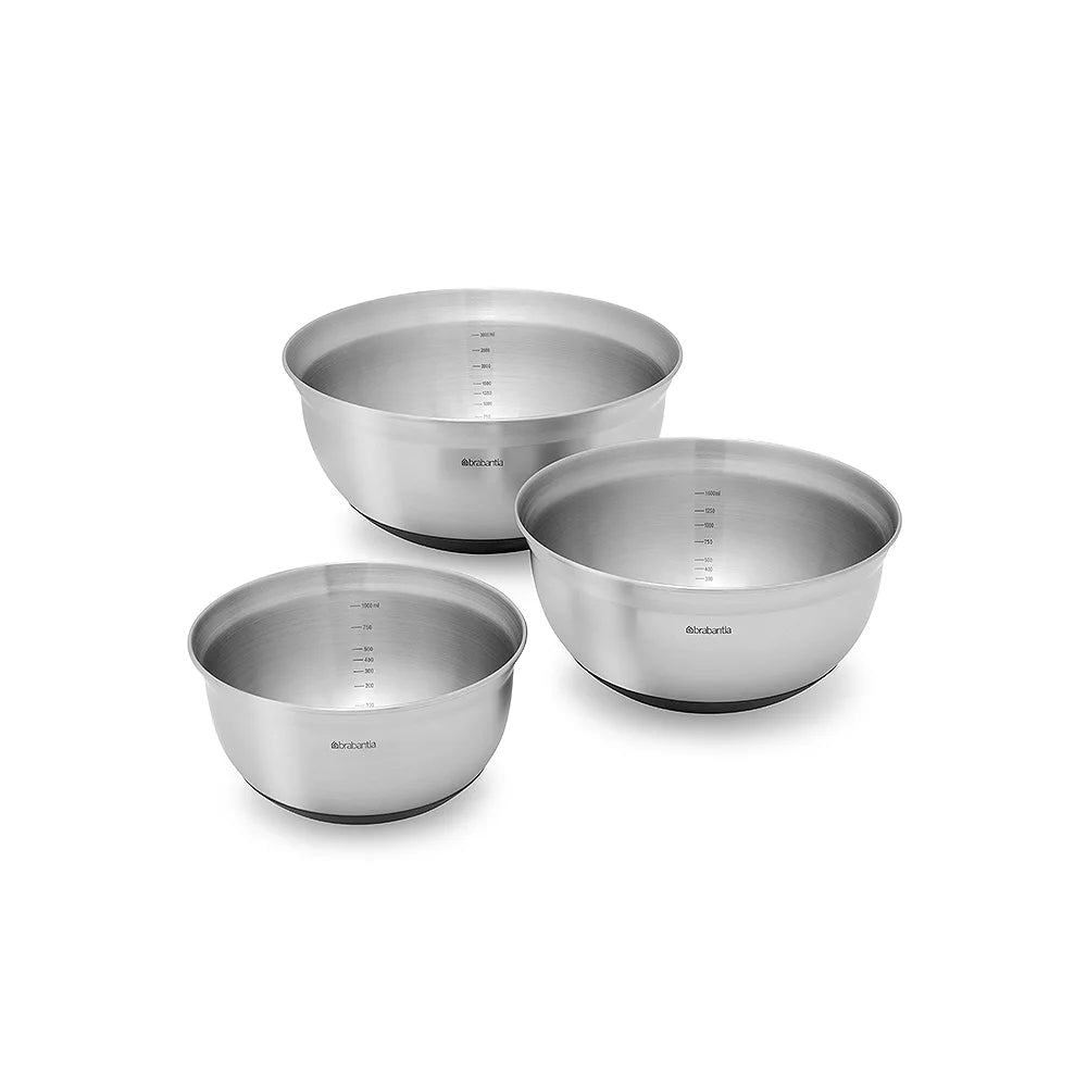 Brabantia Profile Mixing Bowl Set, 1.0L+1.6L+3.0L 363900