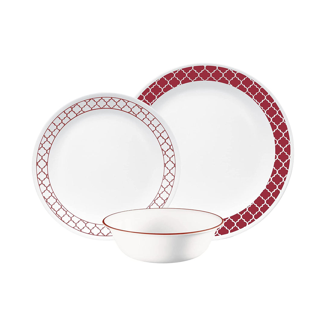 Corelle Crimson Trellis Dinnerware 12pcs Set 1147166