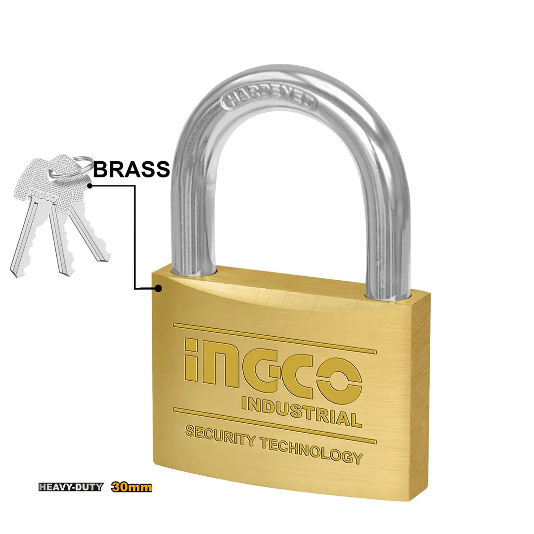 Ingco heavy-duty brass padlock DBPL0302