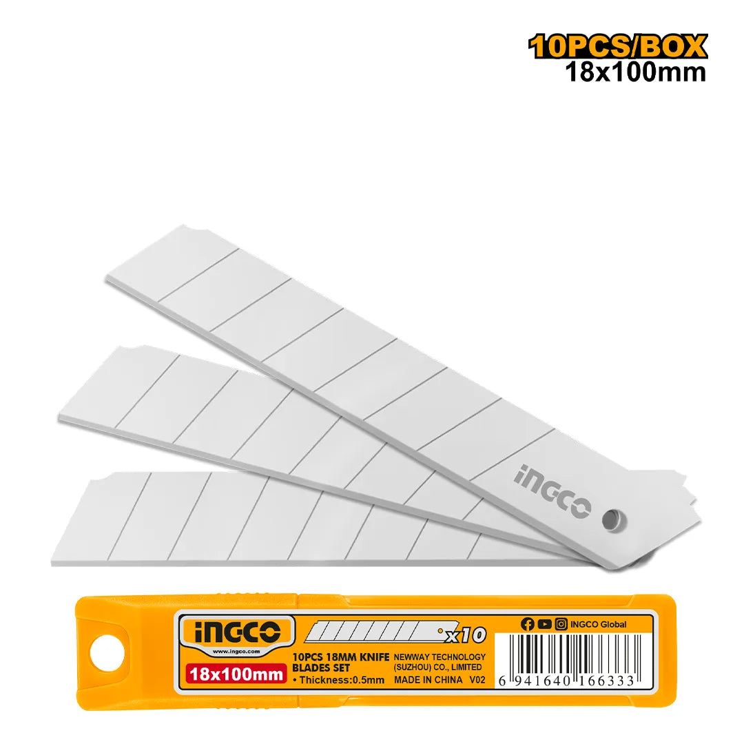 Ingco 18mm Knife blade 10pcs set HKNSB112