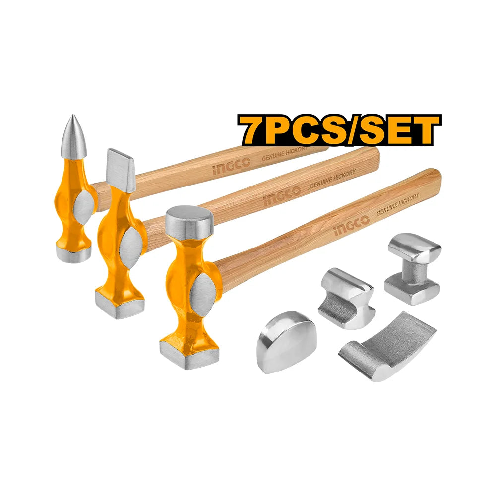 Ingco 7PC Body And Fender Hammer Set HBAFH0712