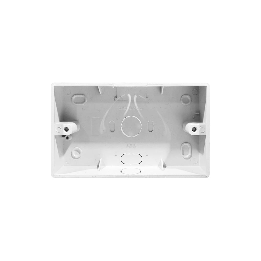 Trilif 2 Gang Plastic Surface Mounting Box 47mm Depth