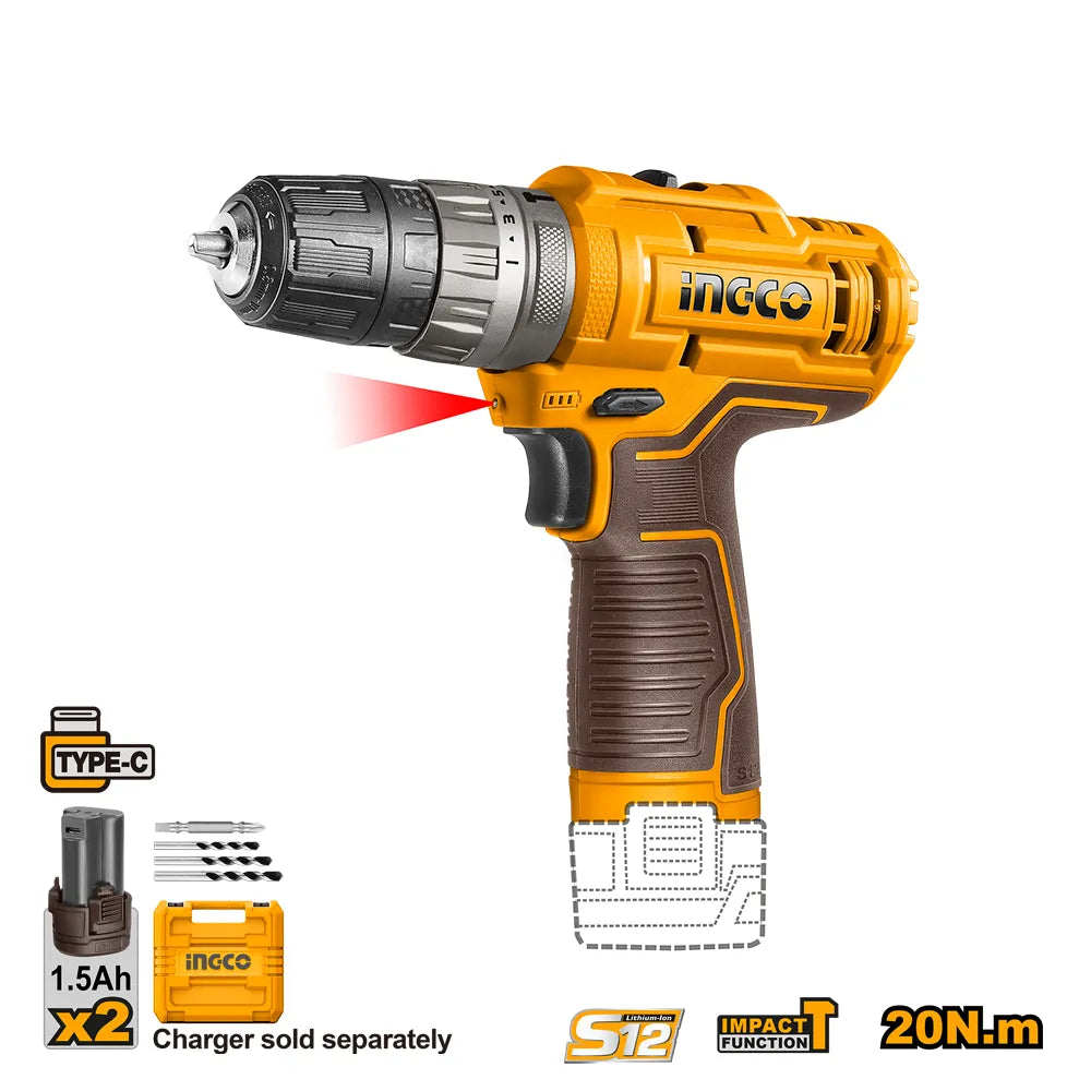 INGCO cordless impact drill CIDLI12202