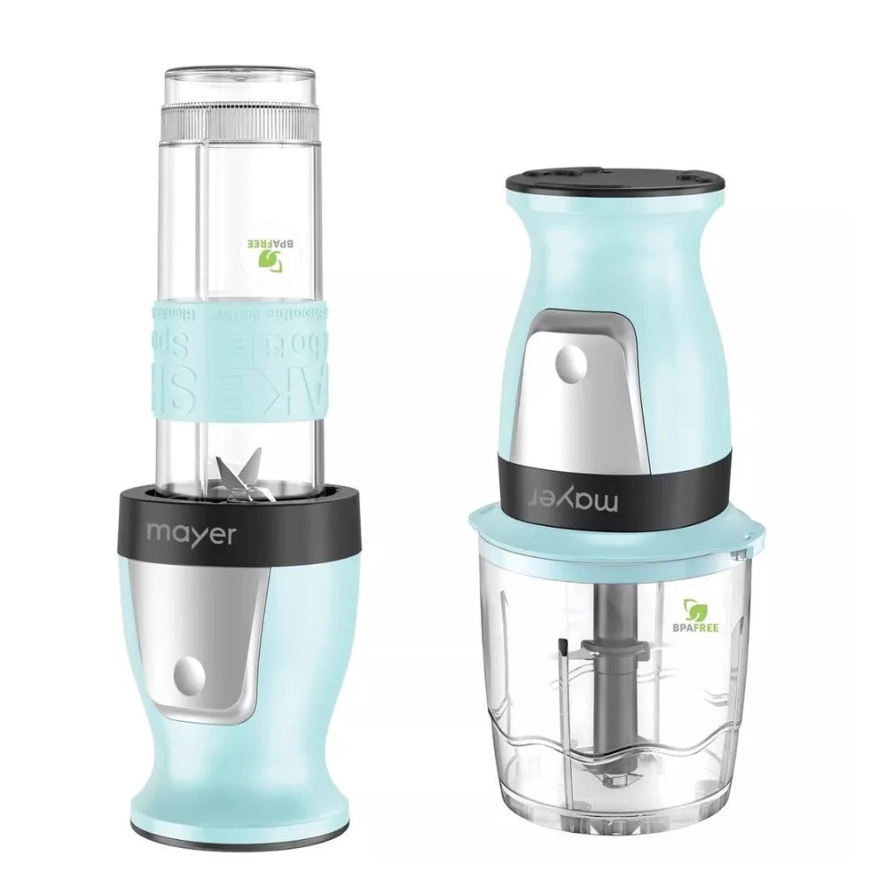 Mayer MMBC19 2 in 1 Blender and Chopper, Ice Blue