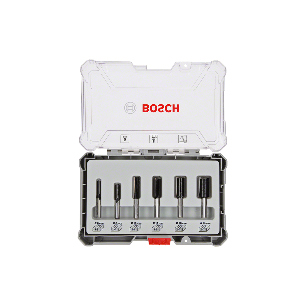 Bosch Router Straight Bit 6mm 6pc Set