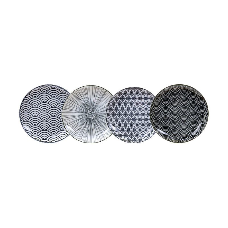 TDS Nippon Black Plate 25.7x3cm Assorted 4pcs 17971