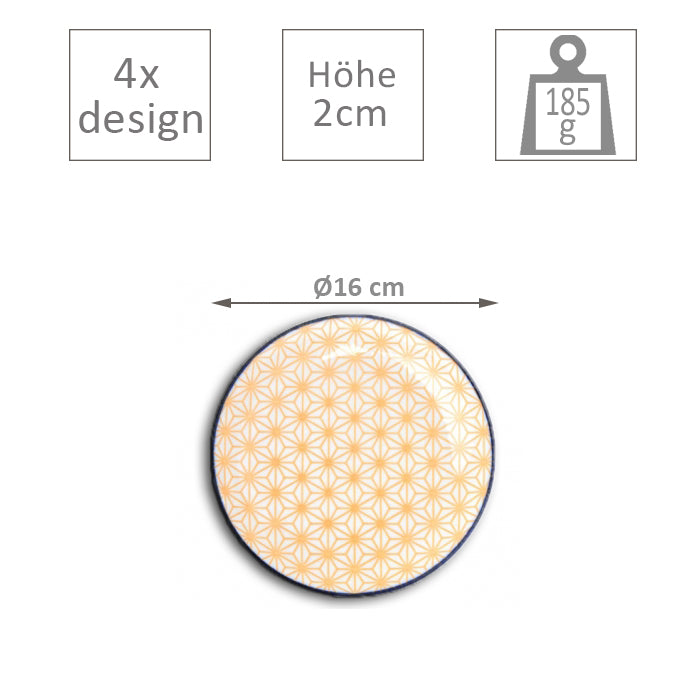 TDS Star/Wave Plate 16x2cm Assorted 4pcs 17984