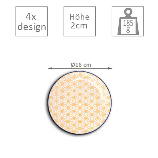TDS Star/Wave Plate 16x2cm Assorted 4pcs 17984