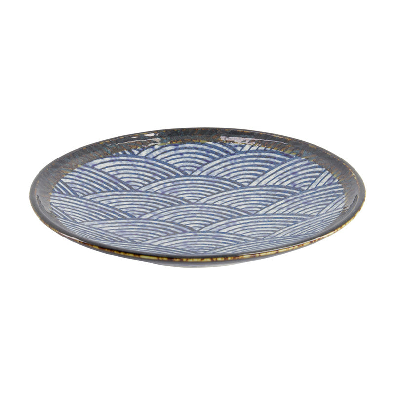 TDS Aisai Seigaiha Plate 22.7x3.1cm 18567