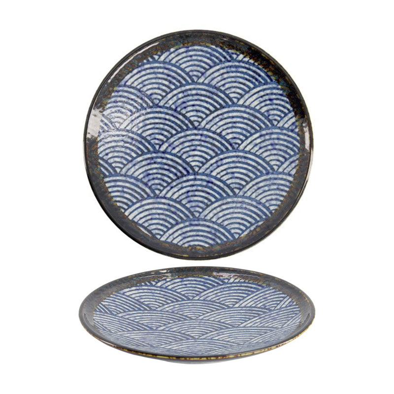 TDS Aisai Seigaiha Plate 22.7x3.1cm 18567