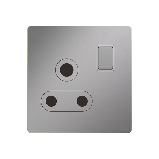 Trilif 1 Gang 15a Switched Socket Grey