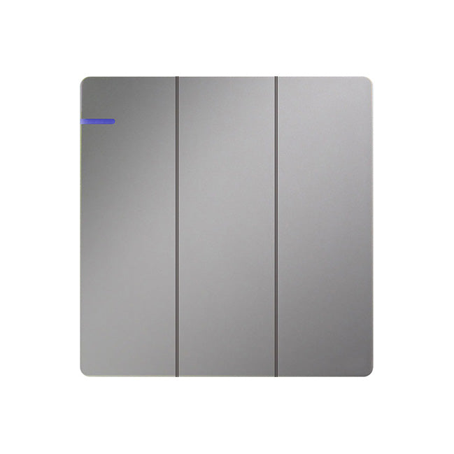 Trilif 3 Gang 1 Way Switch Grey