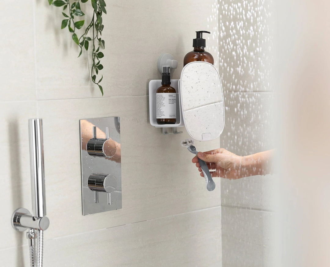 Joseph Joseph EasyStore™ Compact Shower Shelf with Adjustable Mirror