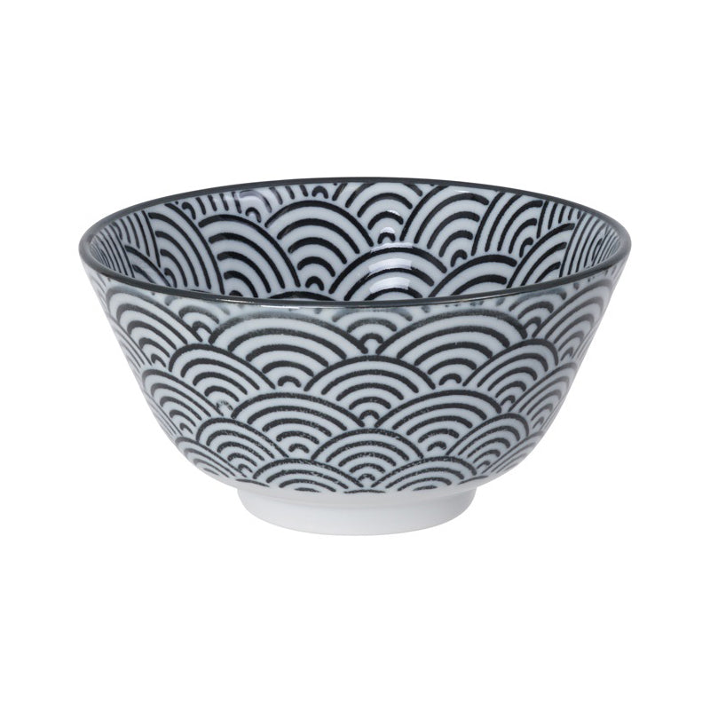 TDS Nippon Black Rice Bowl 12x6.4cm 300ml Wave 8051