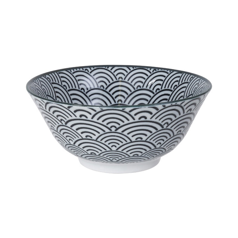 TDS Nippon Black Tayo Bowl Wave 15.2x6.7cm