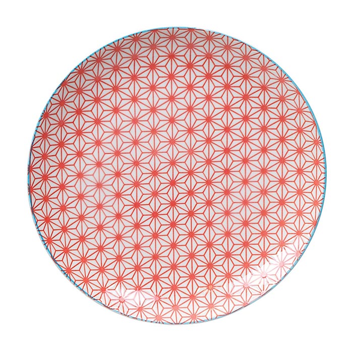 TDS Star/Wave Plate Red/Light Blue Rim 25.7x3cm
