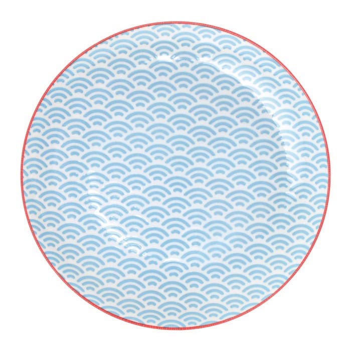 TDS Star/Wave Plate Light blue/Red Rim 20.6x2.2cm