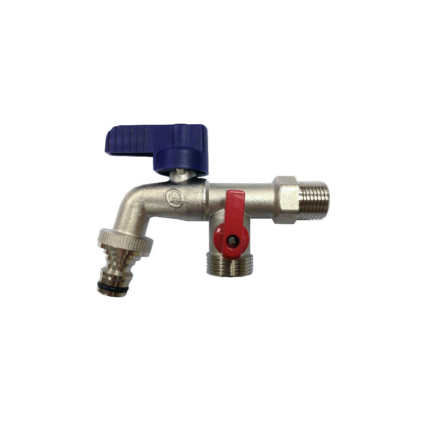Double-Lin 2 Way Bib Tap C/W Nozzle
