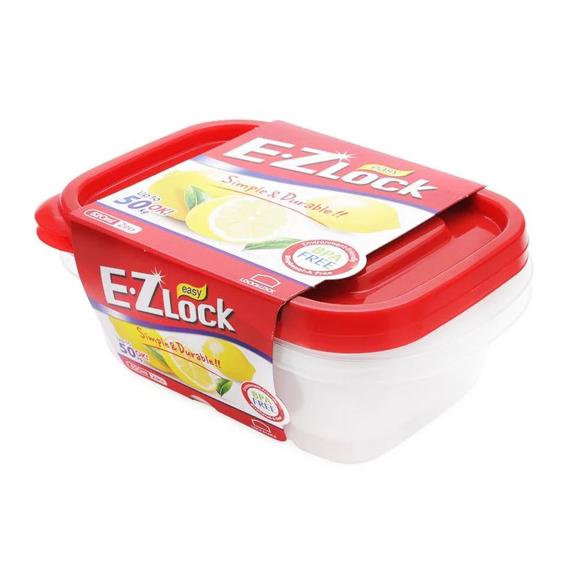 EZ Lock Rectangular 520ml 2pcs Container