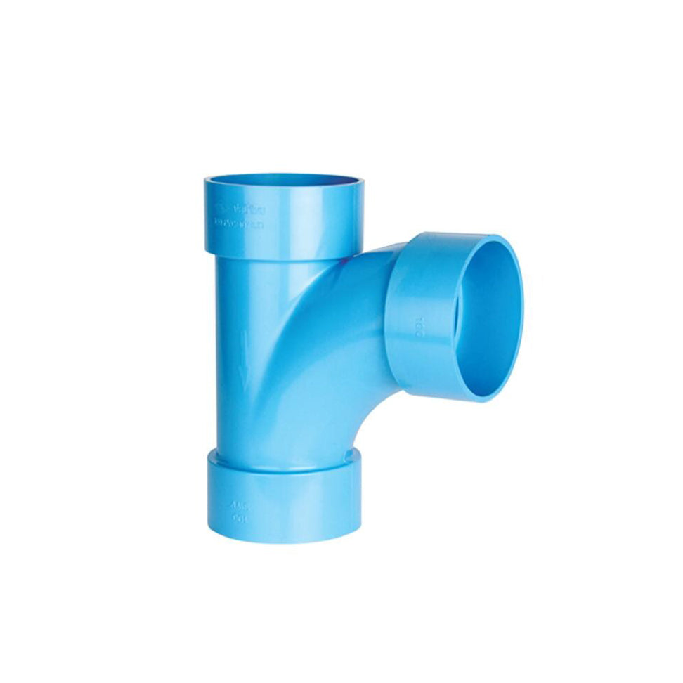 PVC 90 degree Long Radius Tee Y (LT) 3'' Blue