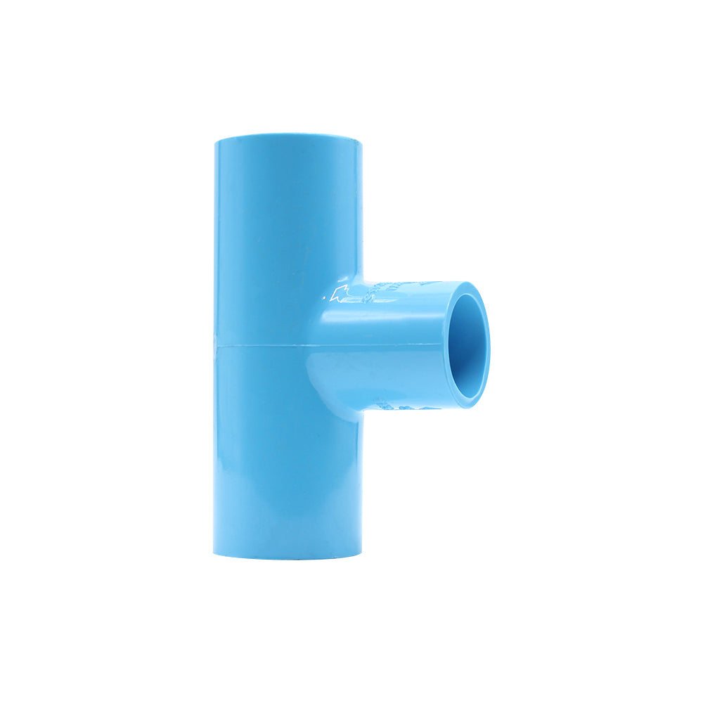 PVC TS Reducing Tee 1" x ¾" Blue