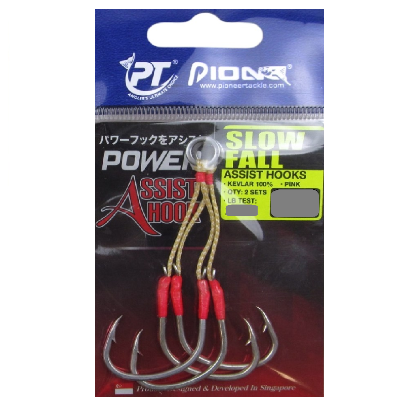 Pioneer Slowfall Assist Hook:2/0 40mm-Flu Pink