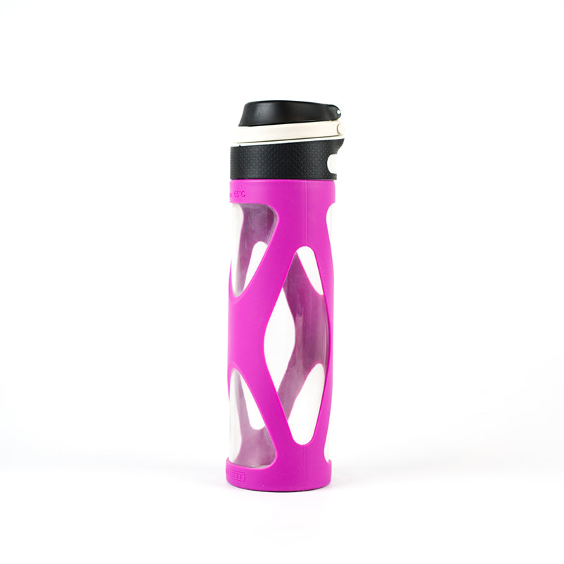 Leifheit Glass Flip Drinking Bottle 600ml Purple