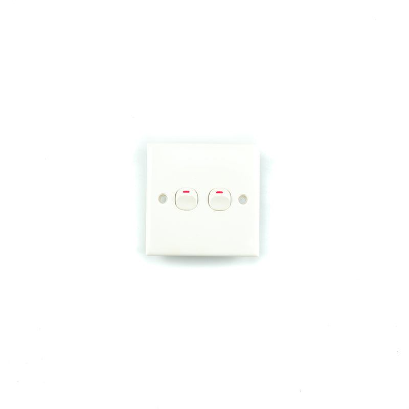E321 Plate Switch Flush 10amp 2g 1w