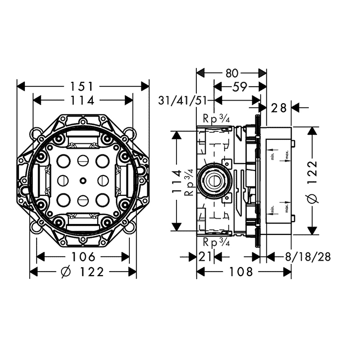 Hansgrohe Basic set iBox universal