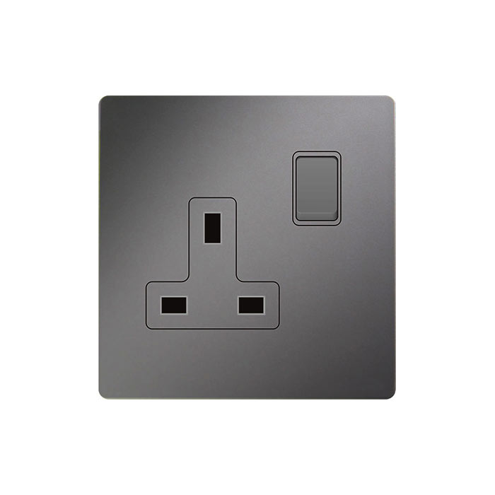 Trilif 1 Gang 13a Switched Socket Grey