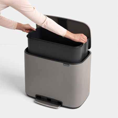 Brabantia Pedal Bin Mineral Concrete Grey 36L