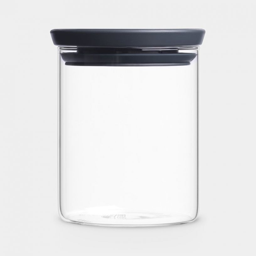 Brabantia Stackable Glass Jars-Dark Grey Lid 0.7lt