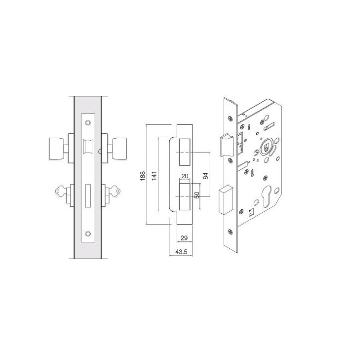 Yale Mortise Door Lock 38P3