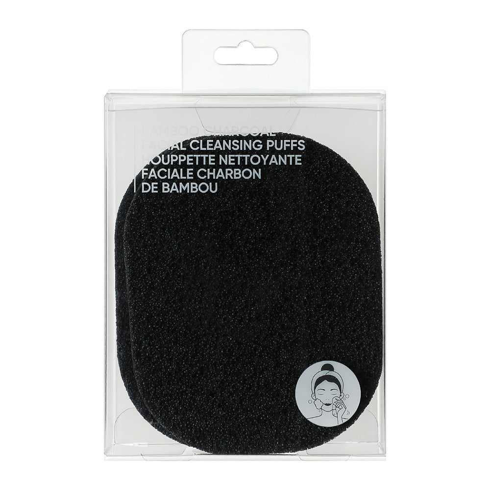 Miniso Bamboo Charcoal Facial Cleansing Puffs (2 Pcs) 2011613710109