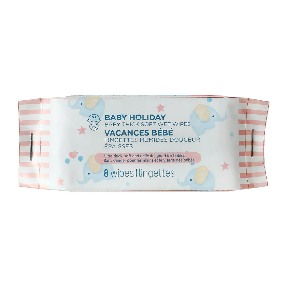 Baby Holiday Baby Thick Soft Wet Wipes (8 Wipes×8 Packs) 2011595110102 Miniso