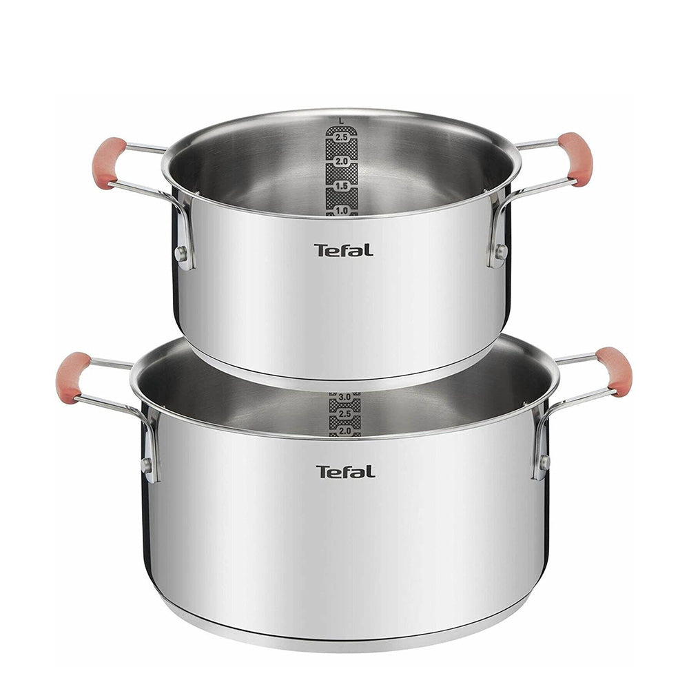 Tefal Optispace Stainless Steel Cookware Set 6 PCS (ORANGE)